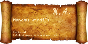 Mancsu Arnót névjegykártya